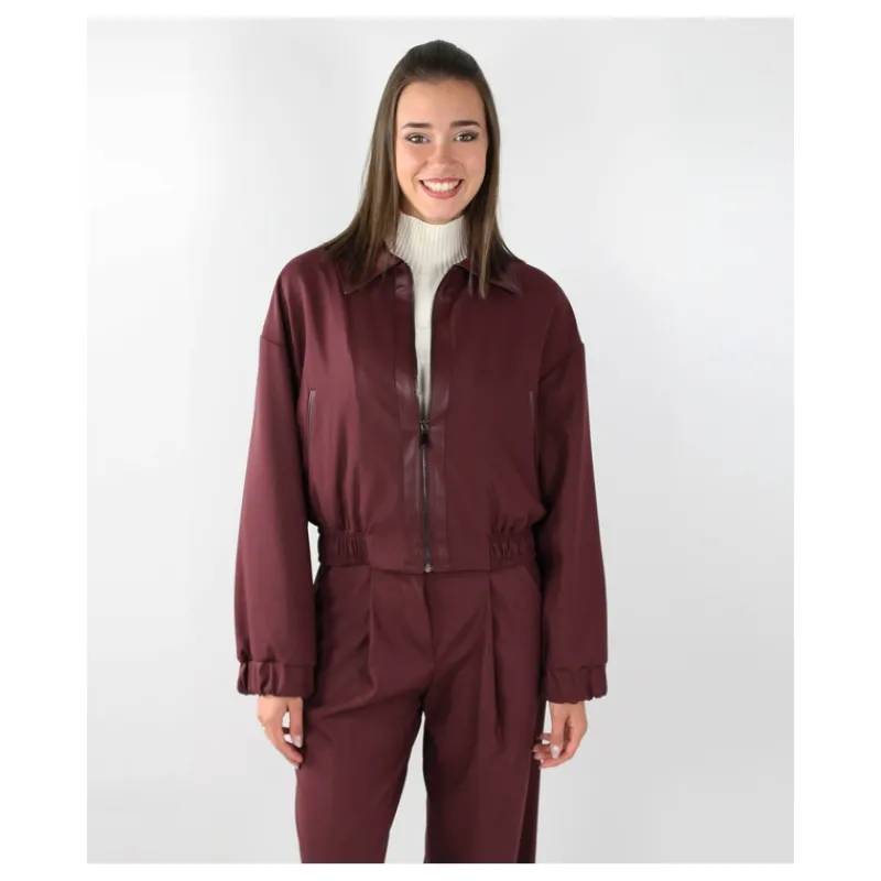 BOMBER CON INSERTI IN ECOPELLE HOZONE- Capi Spalla
