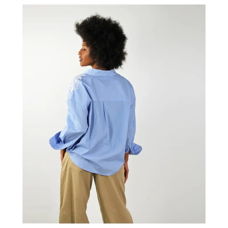 camicia_a_righe_con_pizzo_3.webp CAMICIA A RIGHE CON PIZZO APPLICATO ONLY- Camicie E Bluse