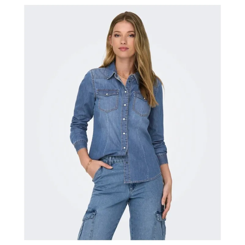 CAMICIA IN JEANS CON TASCHE ONLY- Camicie E Bluse