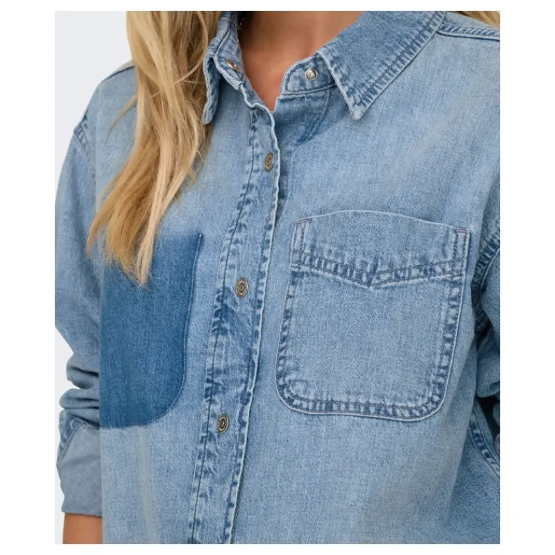 CAMICIA IN JEANS CON TASCA ONLY- Camicie E Bluse