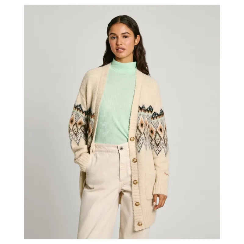 CARDIGAN IN MAGLIA FAIR ISLE PEPE JEANS- Maglieria