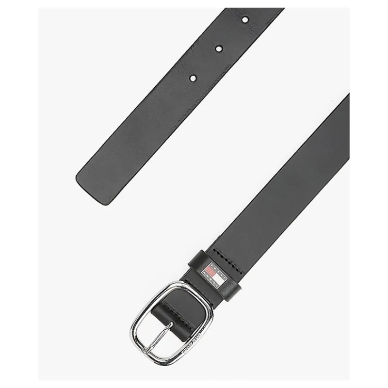 CINTURA IN PELLE CON FIBBIA OVALE TOMMY JEANS- Accessori