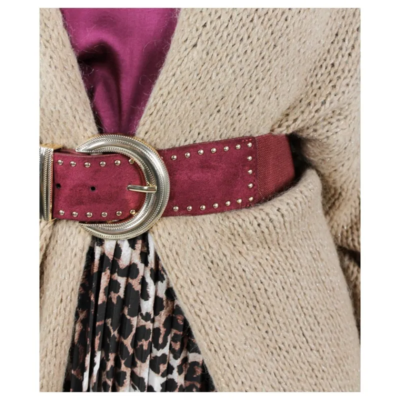 CINTURA SCAMOSCIATA CON BORCHIE HOZONE- Accessori