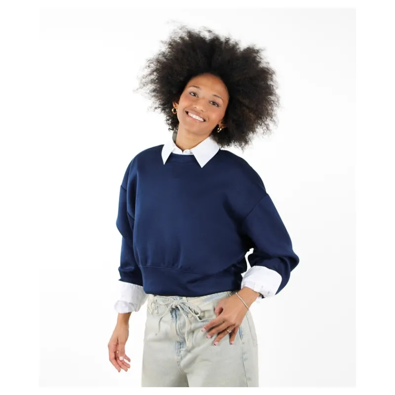 FELPA CROPPED NEOPRENE HOZONE- Felpe