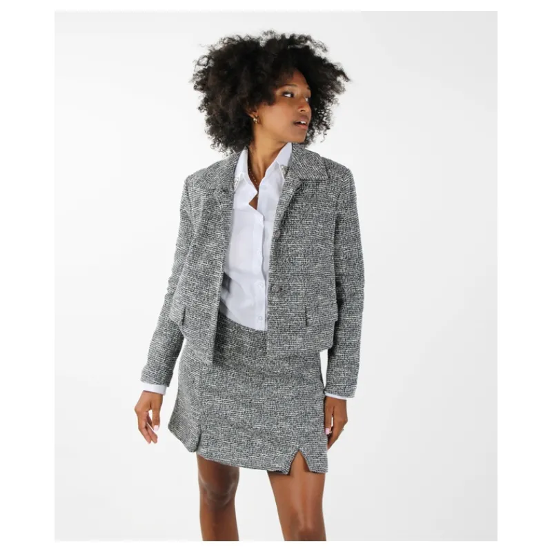 GIACCA CROPPED IN TWEED HOZONE- Capi Spalla