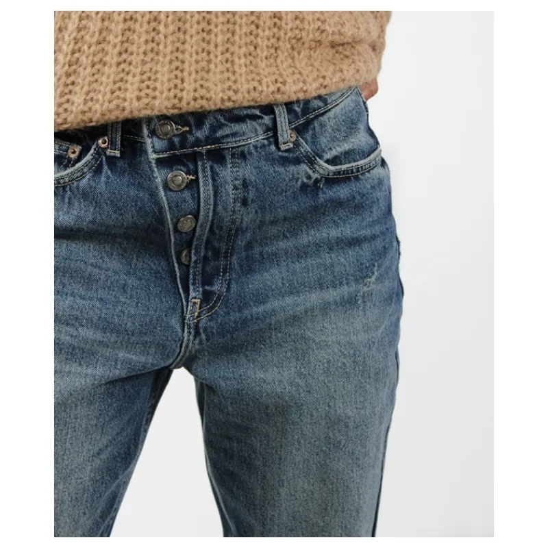 JEANS CON BOTTONI E RISVOLTO ALTO ONLY- Jeans