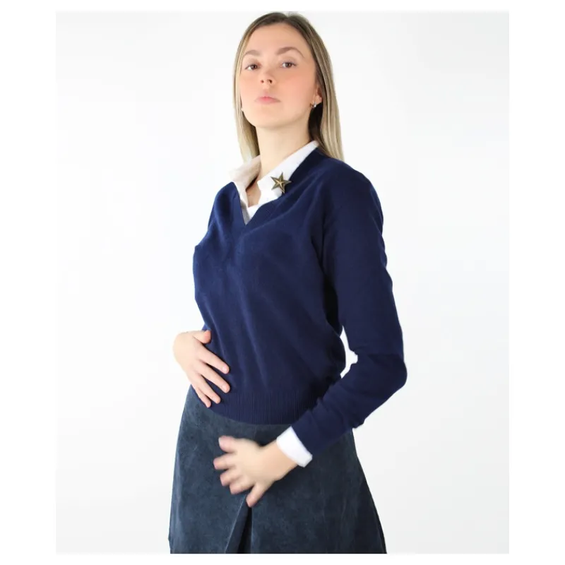 MAGLIA CROPPED SCOLLO A V HOZONE- Maglieria