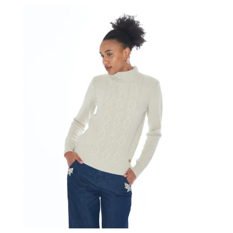 MAGLIA LUPETTO CON PERLE YES°ZEE- Maglieria