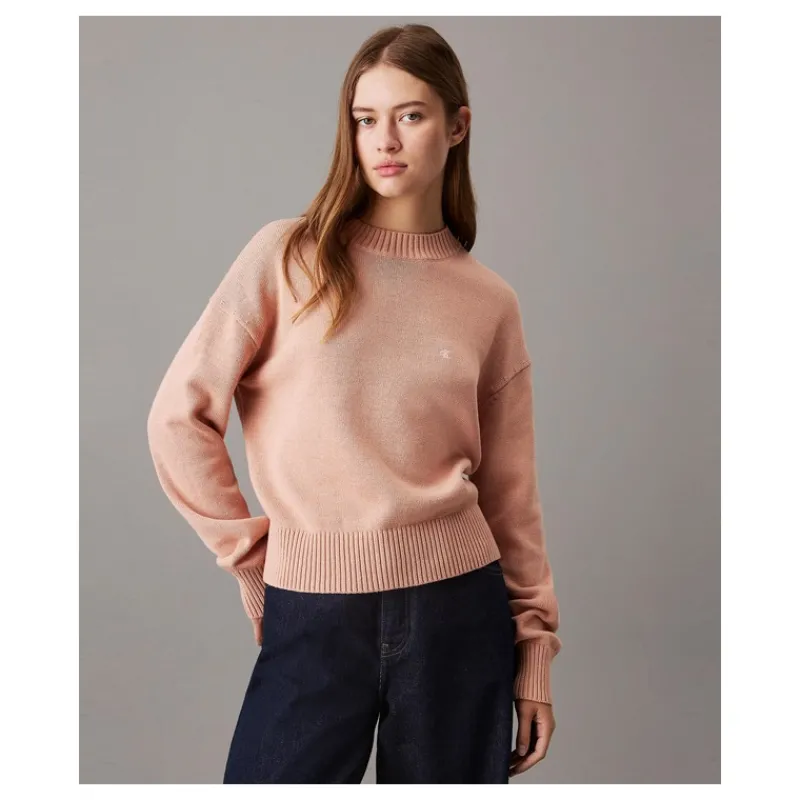 MAGLIONE IN COTONE CON MONOGRAM CALVIN KLEIN- Maglieria