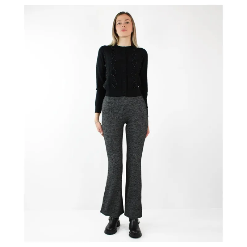 PANTALONE A ZAMPA GLITTER ONLY- Pantaloni