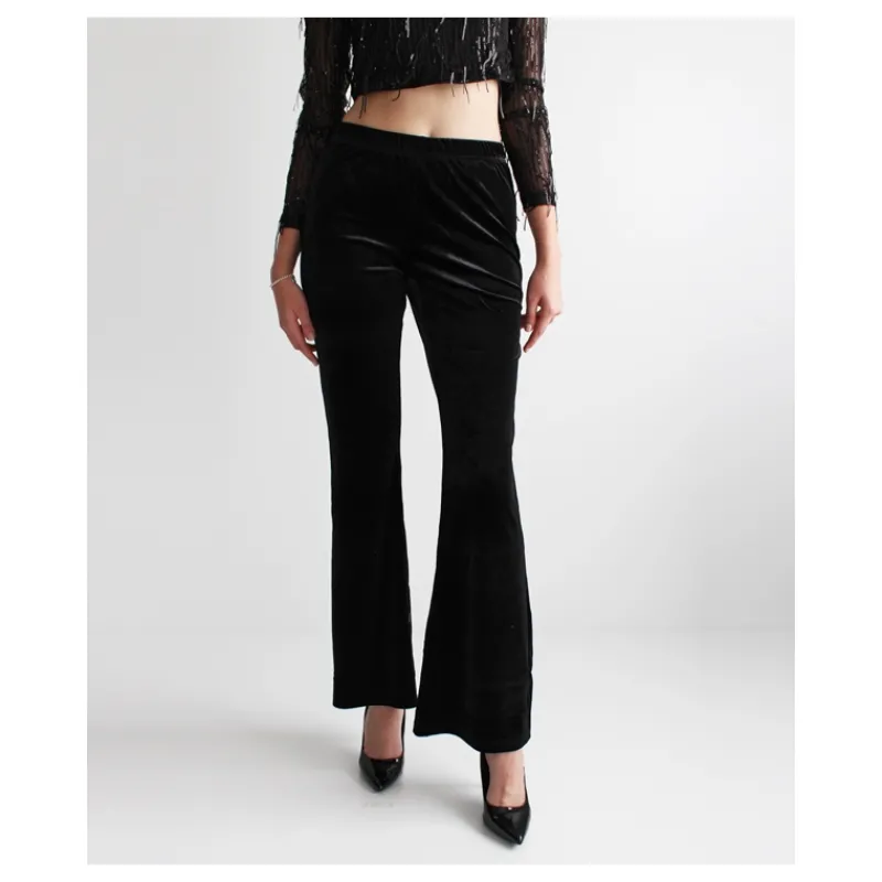 PANTALONE FLARE IN VELLUTO ONLY- Pantaloni