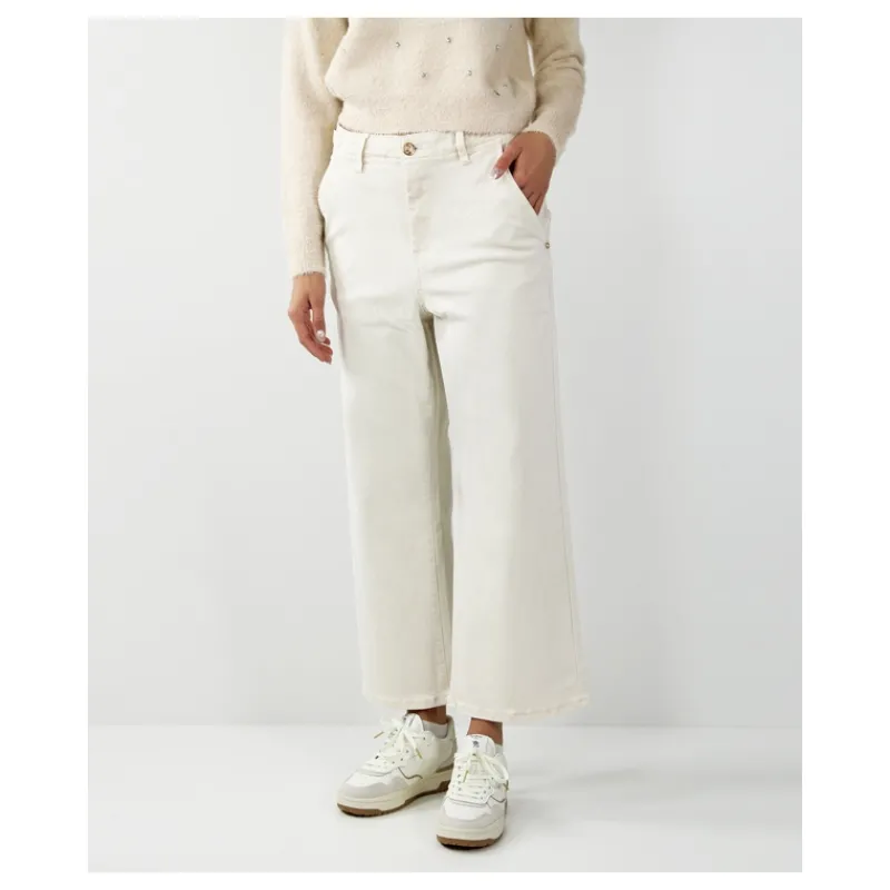 PANTALONE STRAIGHT CON LOGO METALLICO GAUDI'- Pantaloni