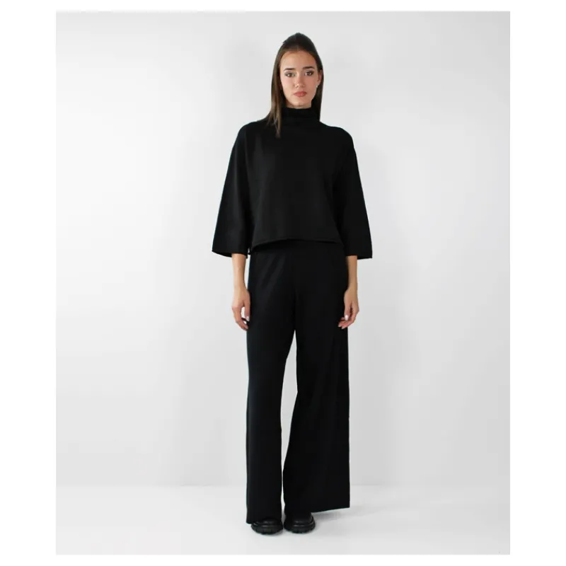 PANTALONI A PALAZZO IN MAGLIA HOZONE- Pantaloni | Maglieria