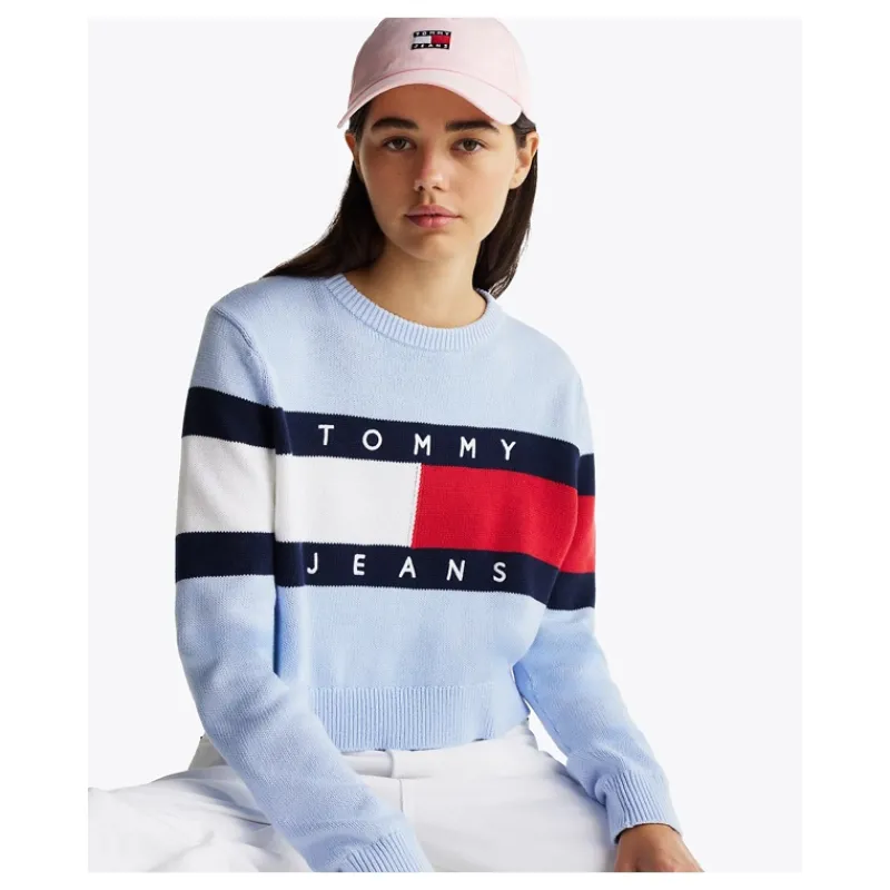 PULLOVER RELAXED FIT CON BANDIERA TOMMY JEANS- Maglieria