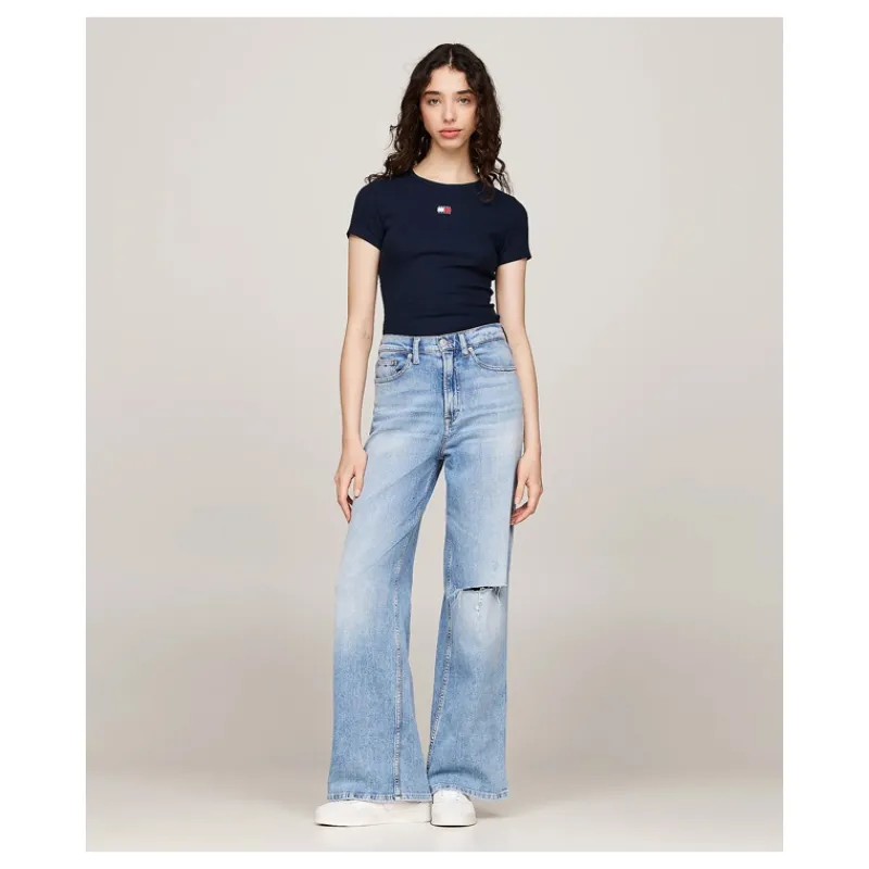 tshirt_a_coste_con_badge__8.webp T-SHIRT A COSTE CON BADGE TOMMY JEANS- T-shirt & Top