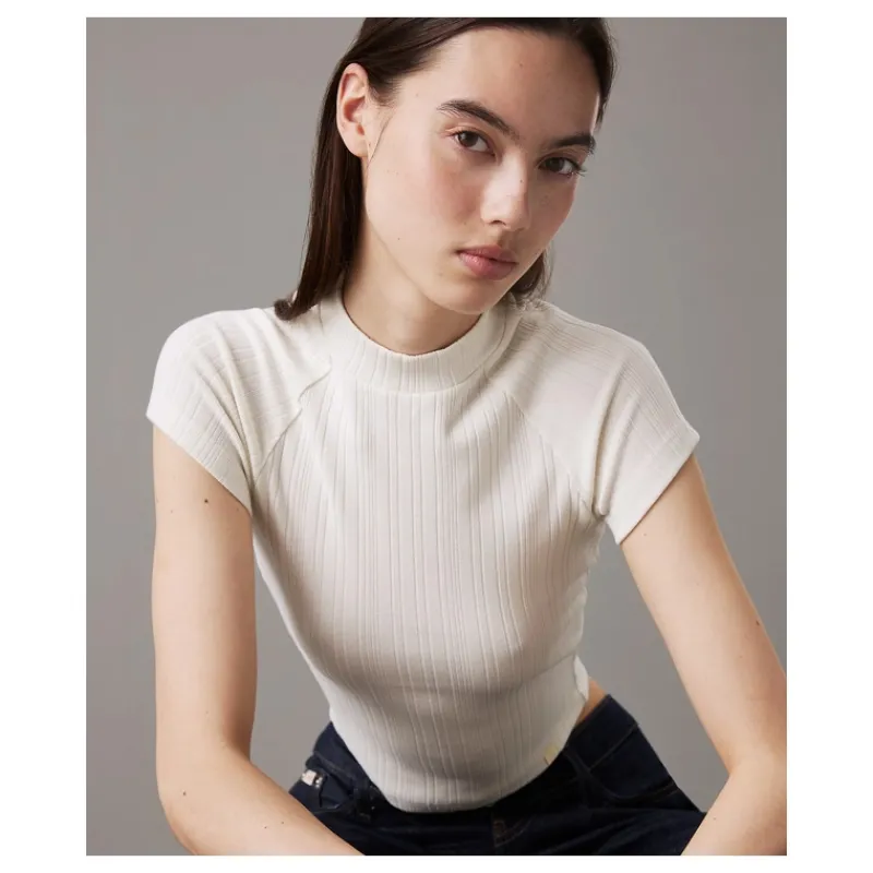 T-SHIRT A COSTINE TESTURIZZATA CALVIN KLEIN- T-shirt & Top