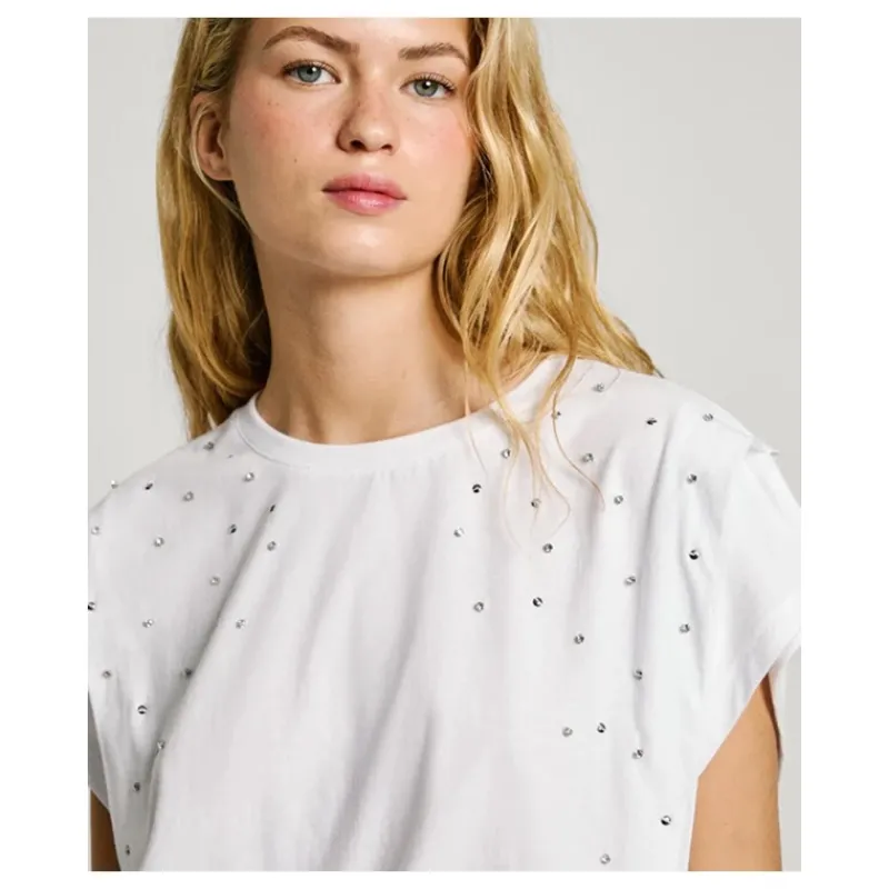 T-SHIRT CON DETTAGLI DI STRASS PEPE JEANS- T-shirt & Top