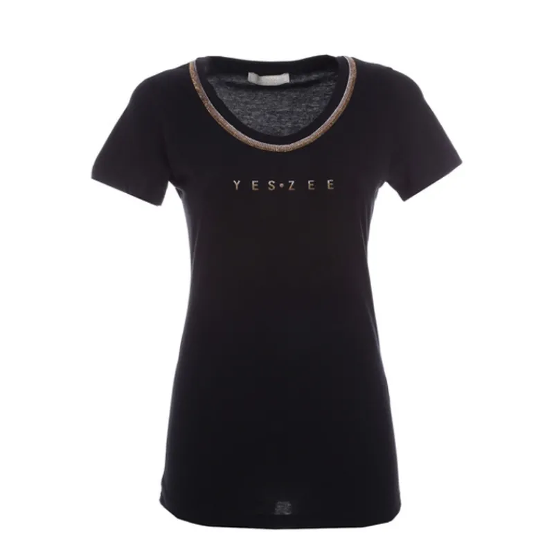 tshirt_con_girocollo_stra_3.webp T-SHIRT CON GIROCOLLO STRASS YES°ZEE- T-shirt & Top