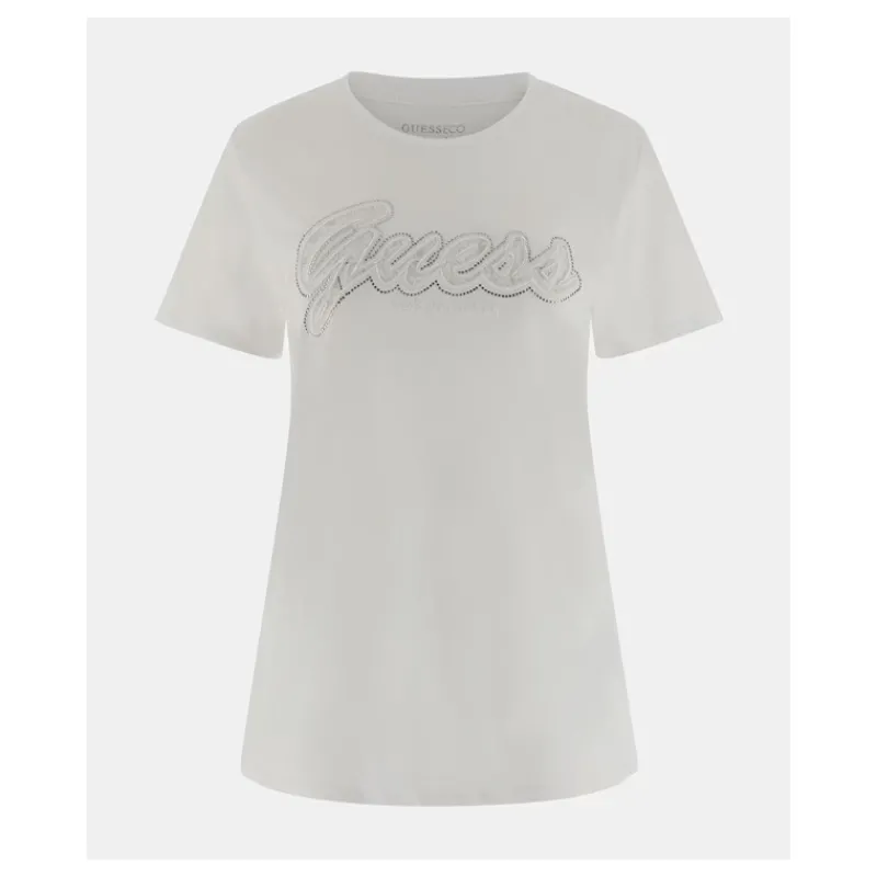 tshirt_con_logo_in_pizzo__4.webp T-SHIRT CON LOGO IN PIZZO GUESS- T-shirt & Top