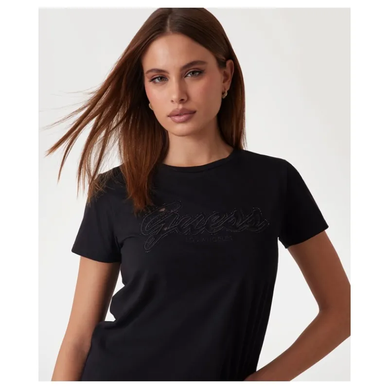 tshirt_con_logo_in_pizzo__5.webp T-SHIRT CON LOGO IN PIZZO GUESS- T-shirt & Top