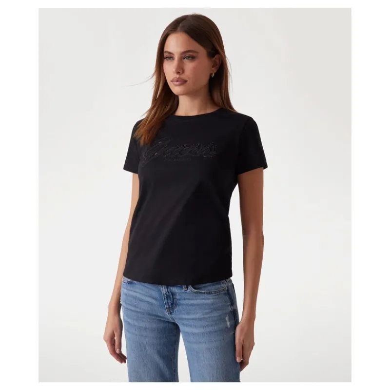 tshirt_con_logo_in_pizzo__6.webp T-SHIRT CON LOGO IN PIZZO GUESS- T-shirt & Top