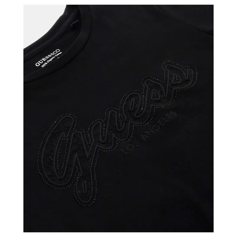 tshirt_con_logo_in_pizzo__8.webp T-SHIRT CON LOGO IN PIZZO GUESS- T-shirt & Top