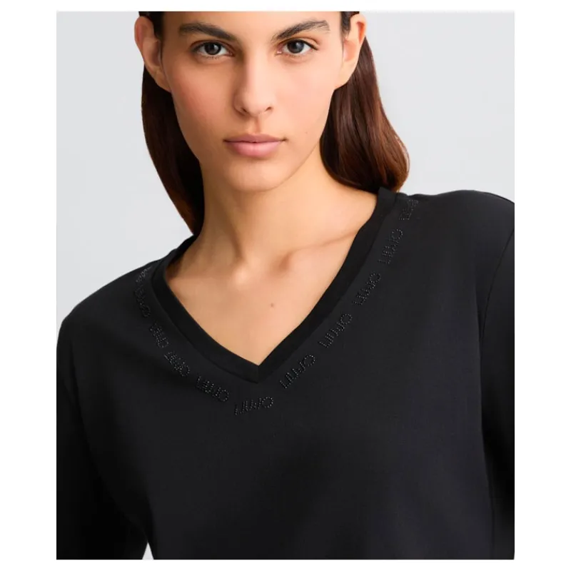 tshirt_con_scollo_a_v_e_s_10.webp T-SHIRT CON SCOLLO A V E STRASS LIU°JO- T-shirt & Top