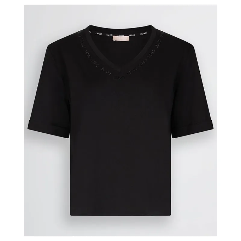 tshirt_con_scollo_a_v_e_s_13.webp T-SHIRT CON SCOLLO A V E STRASS LIU°JO- T-shirt & Top