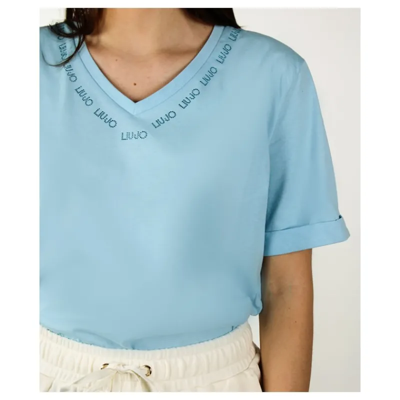 tshirt_con_scollo_a_v_e_s_15.webp T-SHIRT CON SCOLLO A V E STRASS LIU°JO- T-shirt & Top