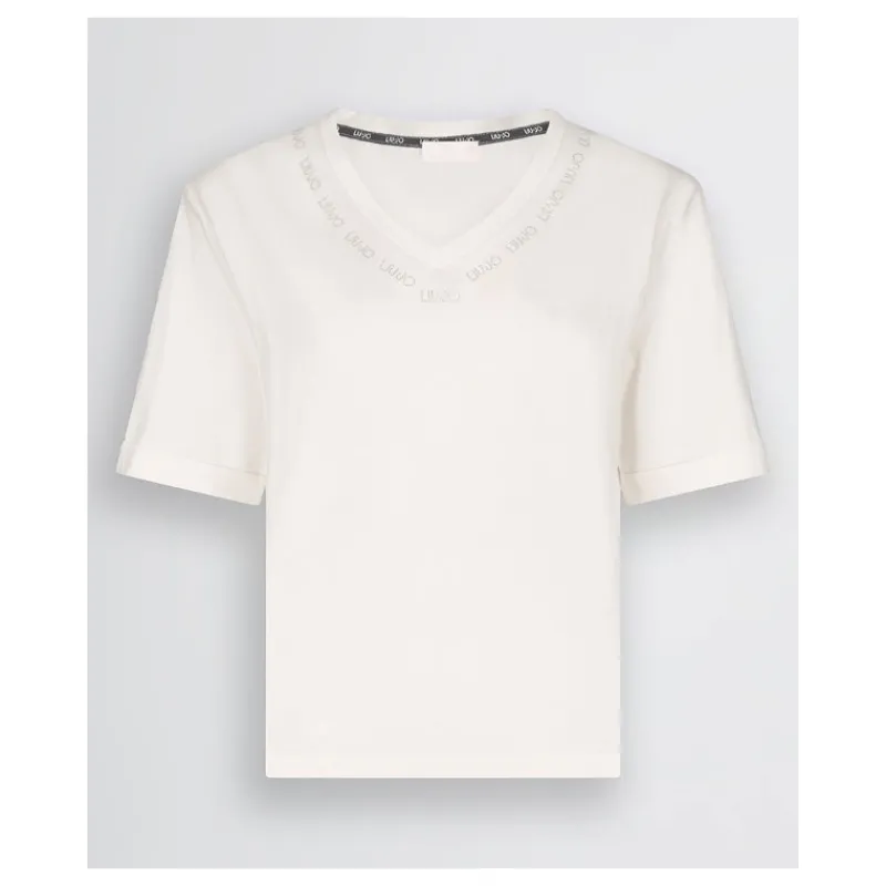 tshirt_con_scollo_a_v_e_s_6.webp T-SHIRT CON SCOLLO A V E STRASS LIU°JO- T-shirt & Top
