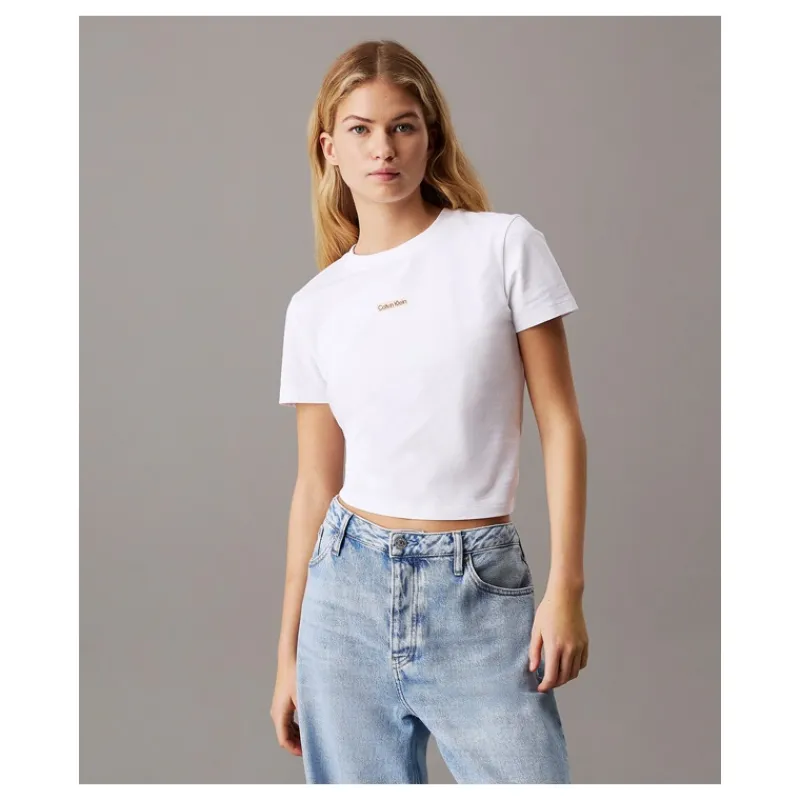 T-SHIRT CON STEMMA CORTA SLIM CALVIN KLEIN JEANS- T-shirt & Top