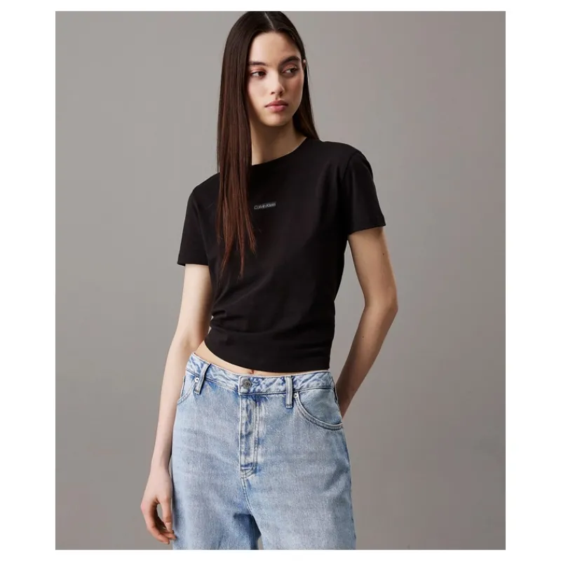 tshirt_con_stemma_corta_s_3.webp T-SHIRT CON STEMMA CORTA SLIM CALVIN KLEIN JEANS- T-shirt & Top