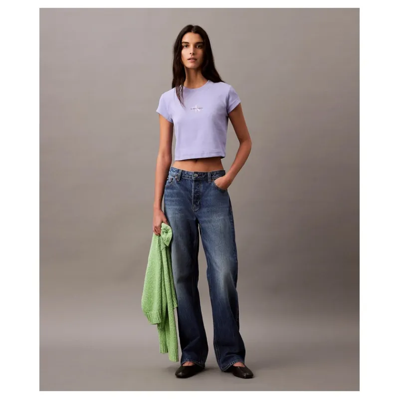 tshirt_corta_slim_con_mon_4.webp T-SHIRT CORTA SLIM CON MONOGRAMMA CALVIN KLEIN JEANS- T-shirt & Top