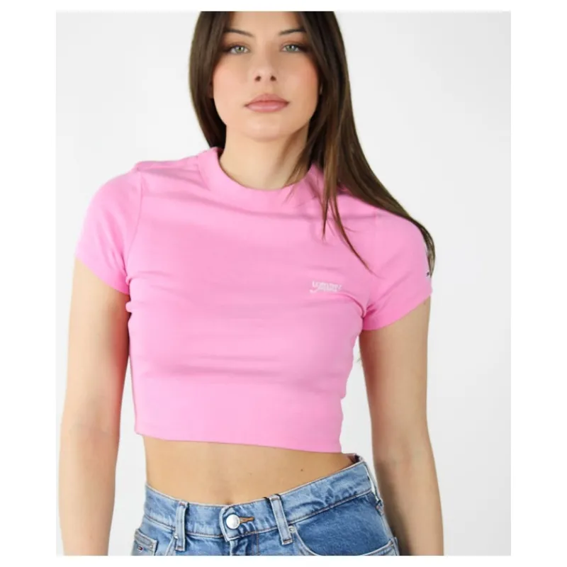 T-SHIRT CROP SLIM FIT CON LOGO TOMMY JEANS- T-shirt & Top