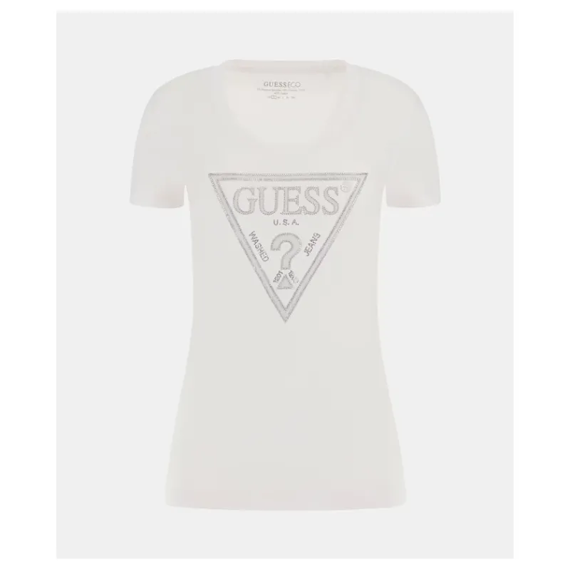 tshirt_girocollo_con_logo_3.webp T-SHIRT GIROCOLLO CON LOGO TRIANGOLO GUESS- T-shirt & Top