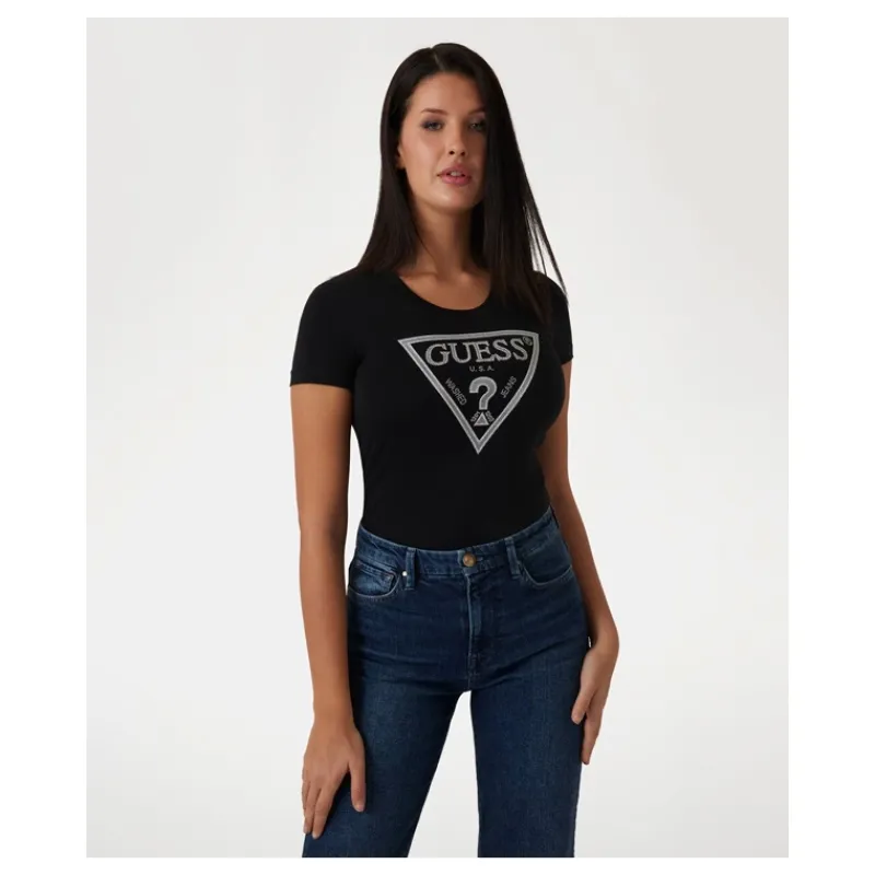 tshirt_girocollo_con_logo_4.webp T-SHIRT GIROCOLLO CON LOGO TRIANGOLO GUESS- T-shirt & Top