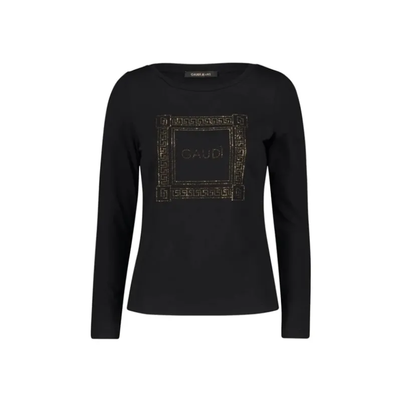 T-SHIRT IN COTONE CON LOGO STRASS GAUDI'- T-shirt & Top