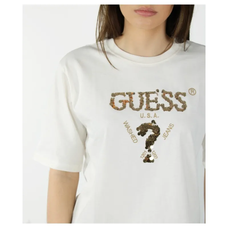 tshirt_logo_frontale_con__1.webp T-SHIRT LOGO FRONTALE CON PAILLETTES GUESS- T-shirt & Top