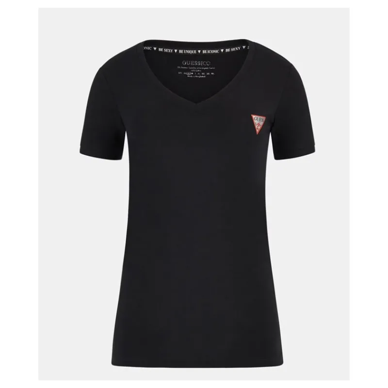 tshirt_scollo_a_v_logo_pi_12.webp T-SHIRT SCOLLO A V LOGO PICCOLO GUESS- T-shirt & Top