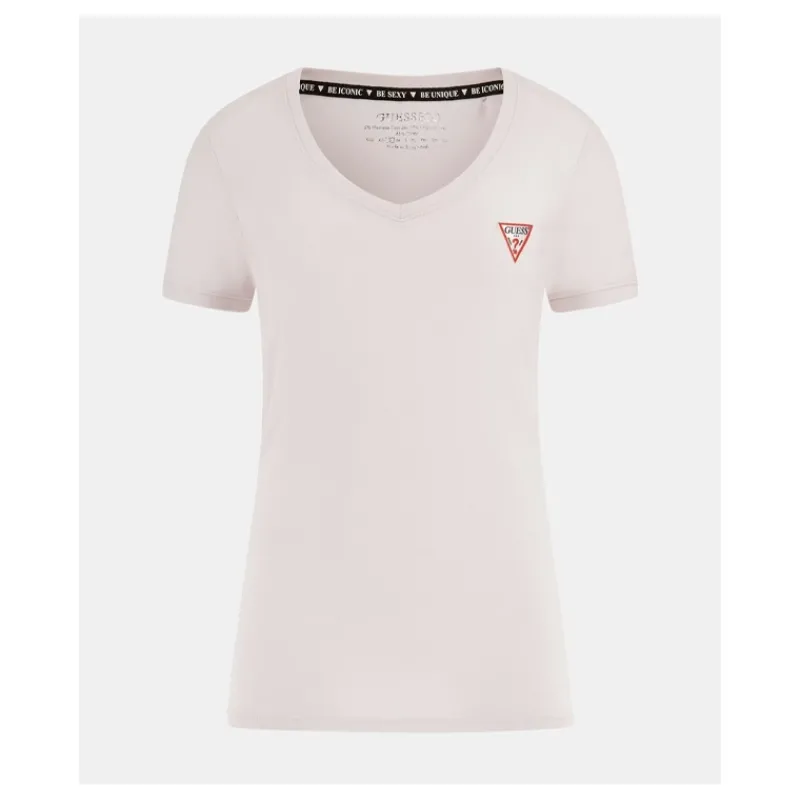 tshirt_scollo_a_v_logo_pi_3.webp T-SHIRT SCOLLO A V LOGO PICCOLO GUESS- T-shirt & Top