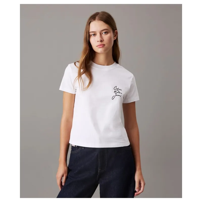 T-SHIRT SCRITTA CON LOGO CALVIN KLEIN JEANS- T-shirt & Top