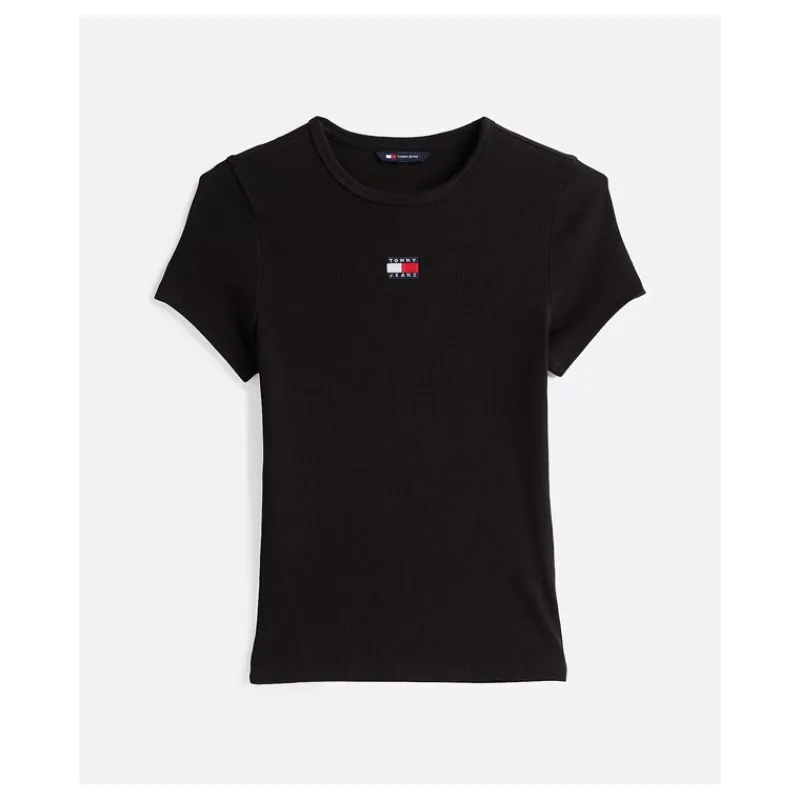 tshirt_slim_fit_a_coste_c_4.webp T-SHIRT SLIM FIT A COSTE CON DISTINTIVO TOMMY JEANS- T-shirt & Top