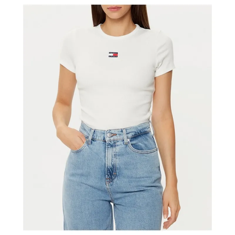 tshirt_slim_fit_a_coste_c_7.webp T-SHIRT SLIM FIT A COSTE CON DISTINTIVO TOMMY JEANS- T-shirt & Top