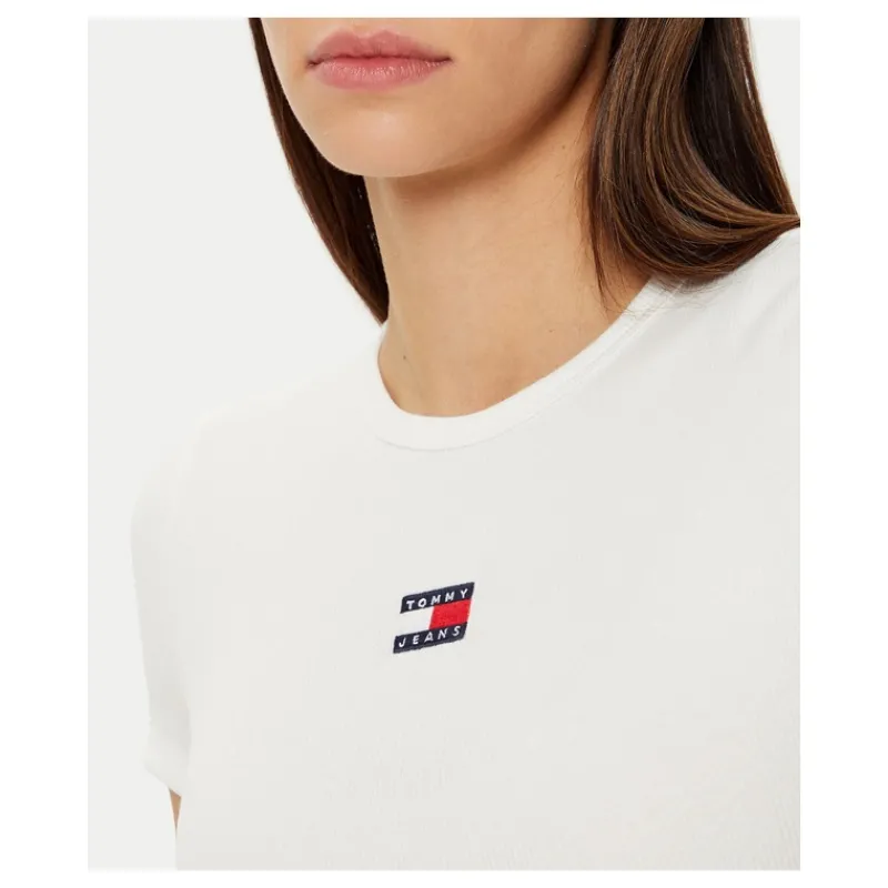 tshirt_slim_fit_a_coste_c_8.webp T-SHIRT SLIM FIT A COSTE CON DISTINTIVO TOMMY JEANS- T-shirt & Top