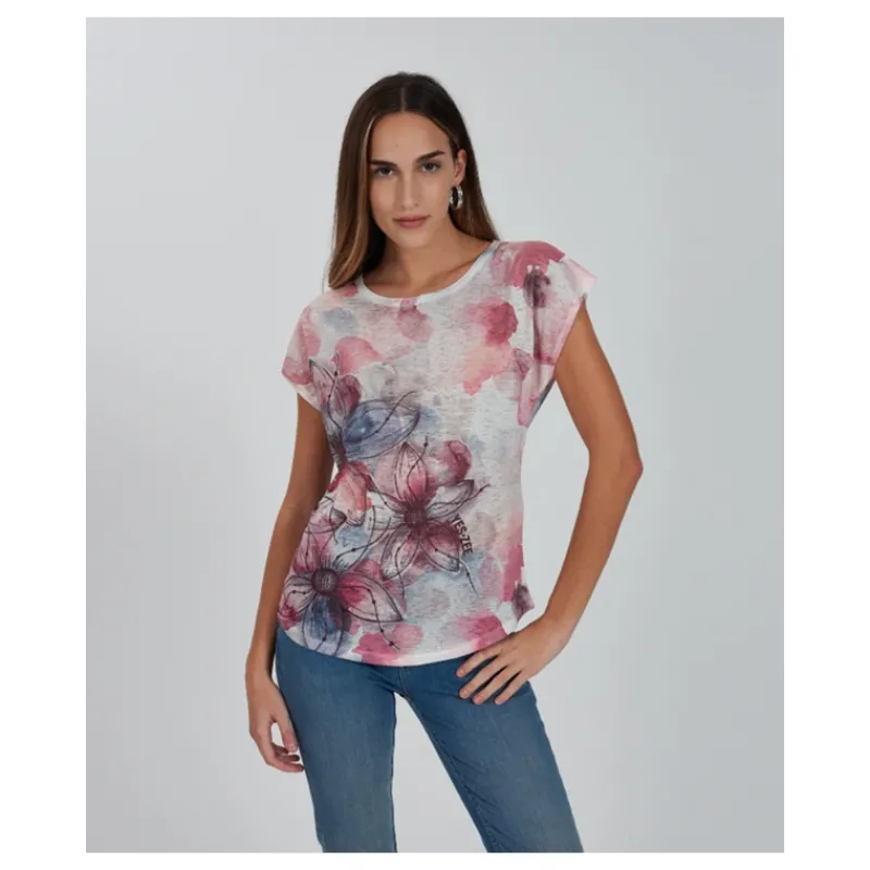 T-SHIRT STAMPA FLOREALE YES°ZEE- T-shirt & Top