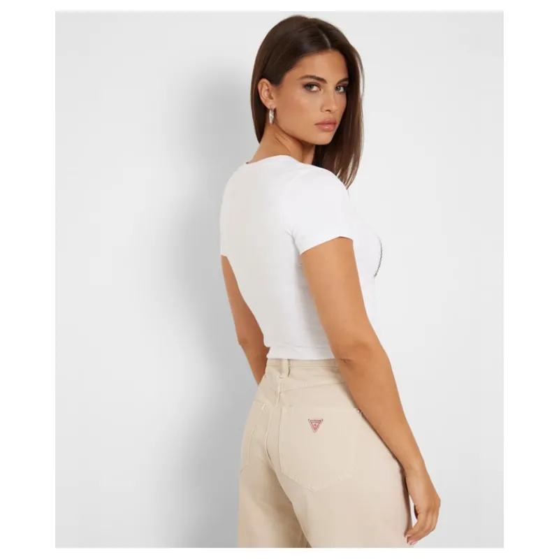 tshirt_stretch_logo_front_3.webp T-SHIRT STRETCH LOGO FRONTALE GUESS- T-shirt & Top