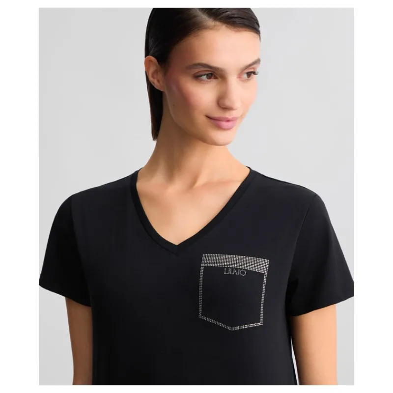 tshirt_taschino_con_stras_2.webp T-SHIRT TASCHINO CON STRASS LIU°JO- T-shirt & Top